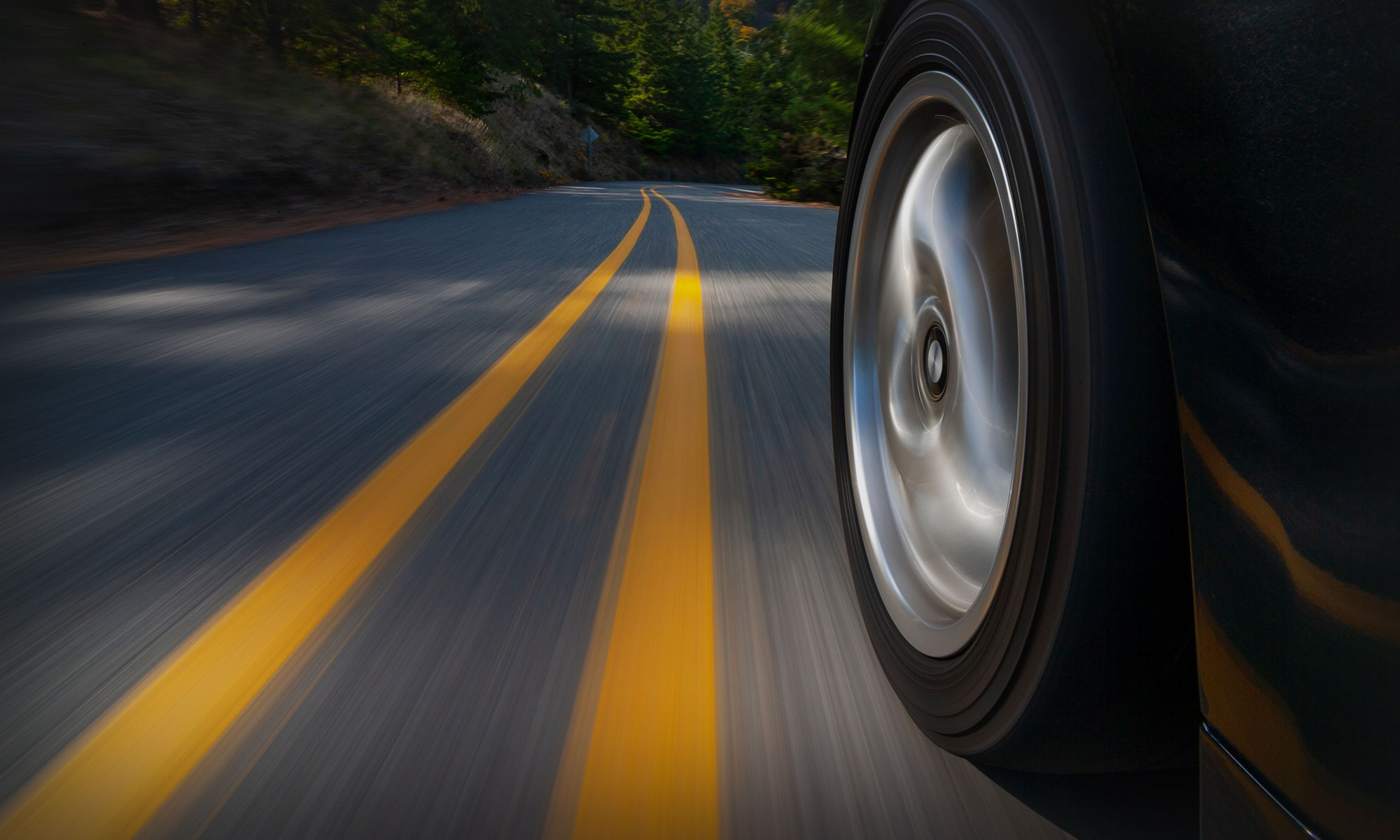 car driving down the road